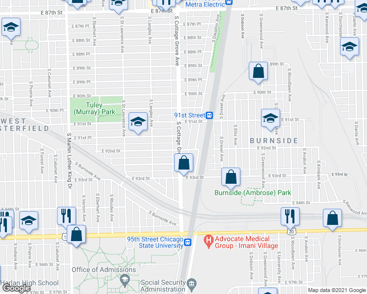 map of restaurants, bars, coffee shops, grocery stores, and more near in Chicago