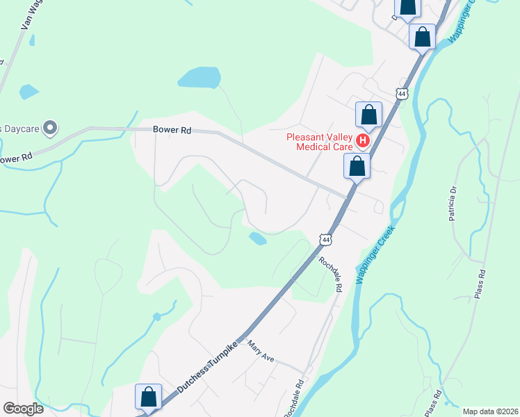 map of restaurants, bars, coffee shops, grocery stores, and more near 25 Thames Road in Poughkeepsie
