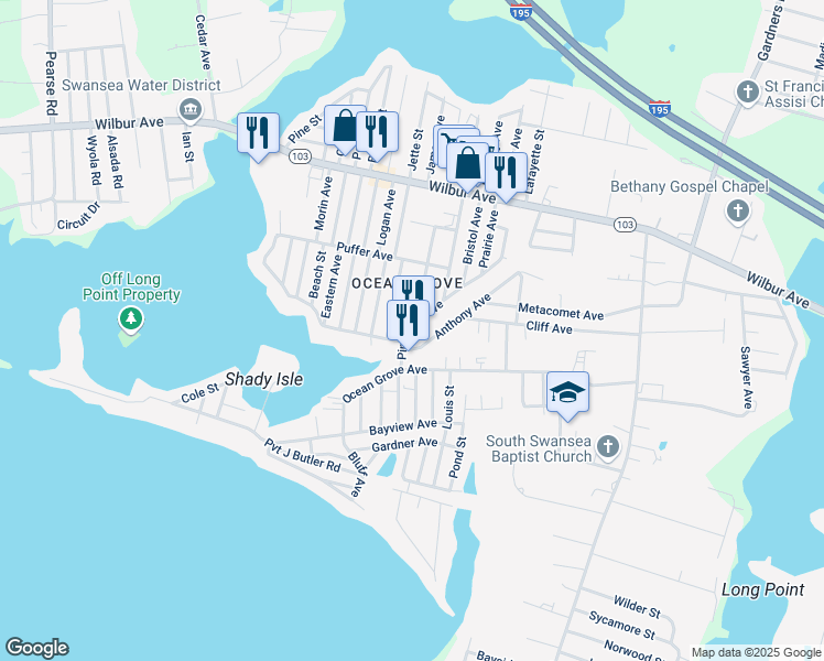 map of restaurants, bars, coffee shops, grocery stores, and more near 56 Clancy Street in Swansea