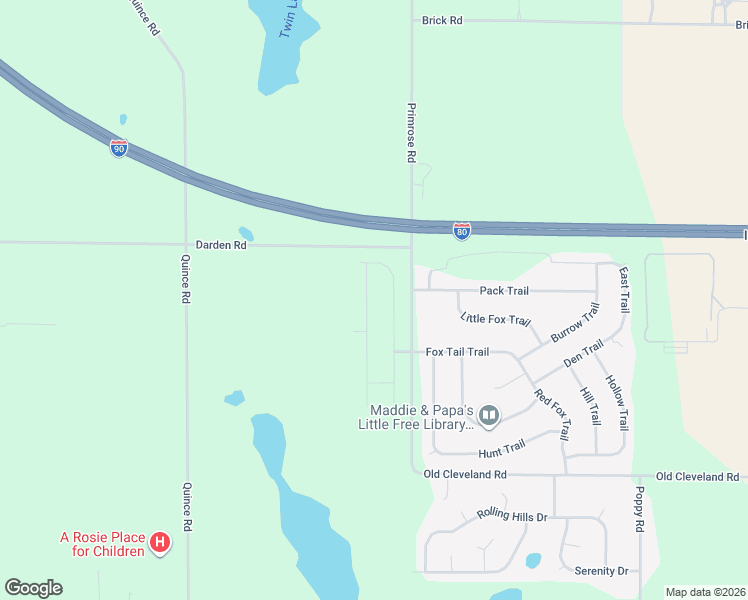map of restaurants, bars, coffee shops, grocery stores, and more near Blue Winged Trl in South Bend