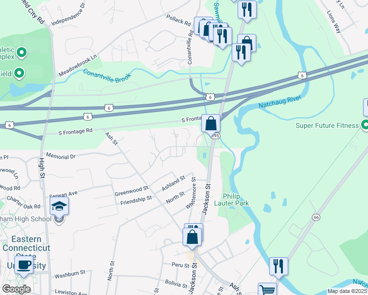 map of restaurants, bars, coffee shops, grocery stores, and more near 310 Foster Drive in Mansfield