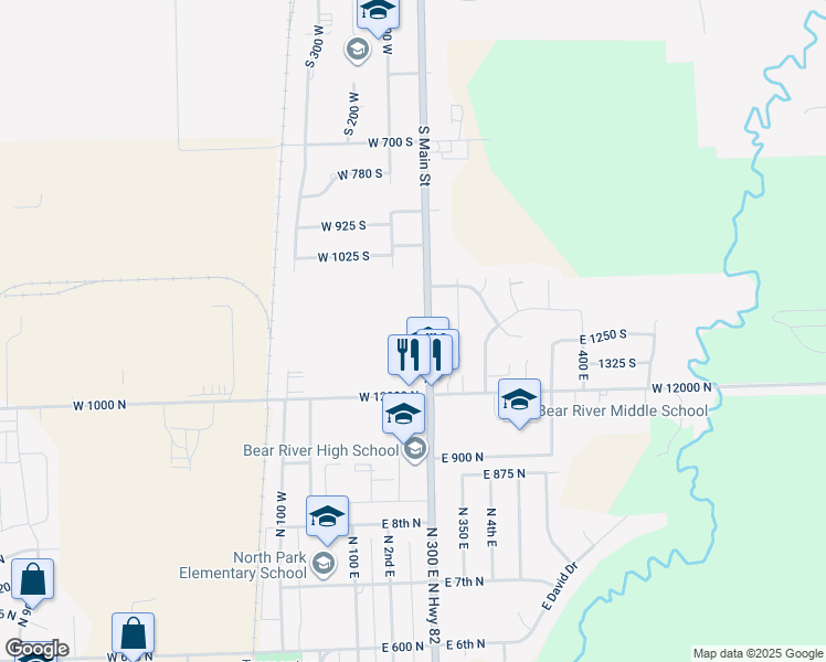 map of restaurants, bars, coffee shops, grocery stores, and more near 1234 South Main Street in Garland
