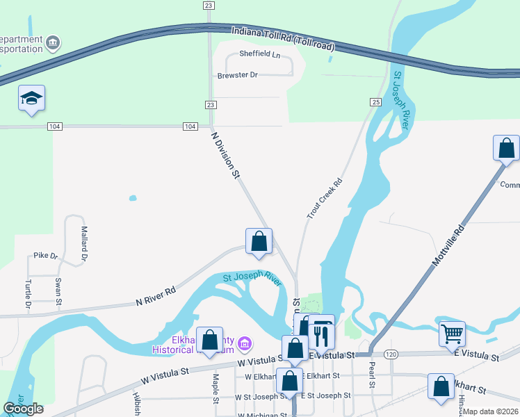 map of restaurants, bars, coffee shops, grocery stores, and more near 900 North Division Street in Bristol
