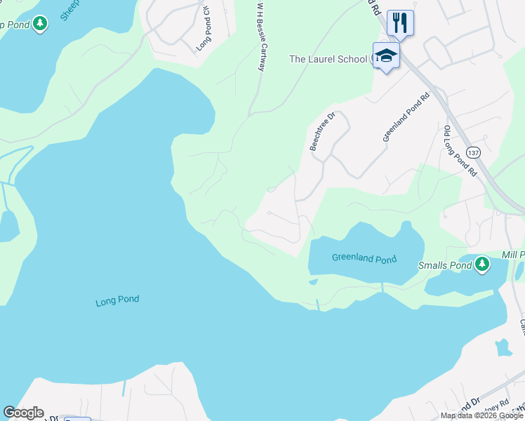 map of restaurants, bars, coffee shops, grocery stores, and more near 59 Valley Road in Brewster
