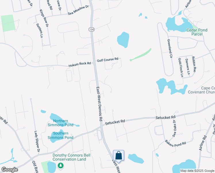 map of restaurants, bars, coffee shops, grocery stores, and more near 1146 Massachusetts 134 in Dennis