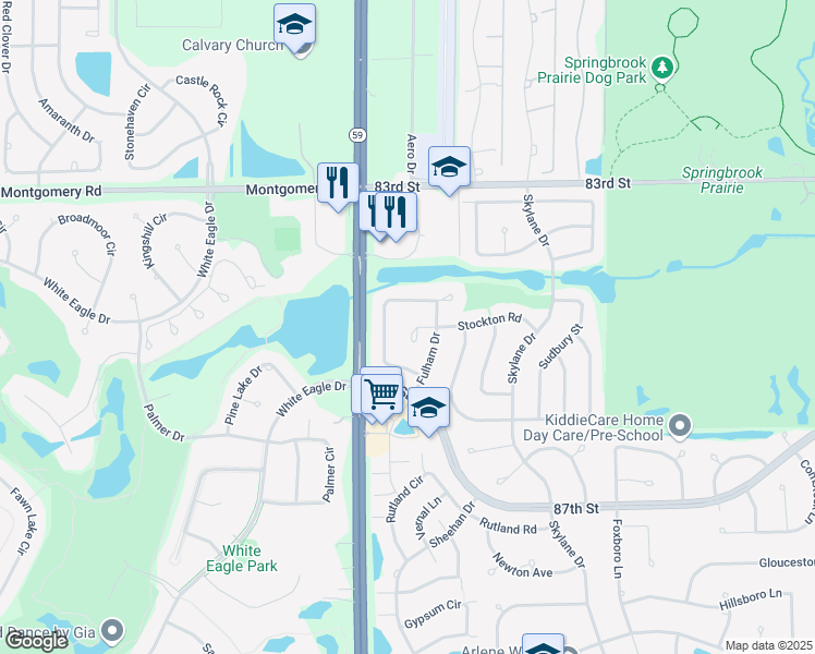 map of restaurants, bars, coffee shops, grocery stores, and more near 2933 Stockton Court in Naperville