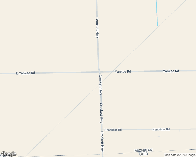 map of restaurants, bars, coffee shops, grocery stores, and more near 13052 Crockett Highway in Blissfield