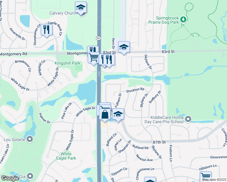 map of restaurants, bars, coffee shops, grocery stores, and more near 2933 Stockton Court in Naperville