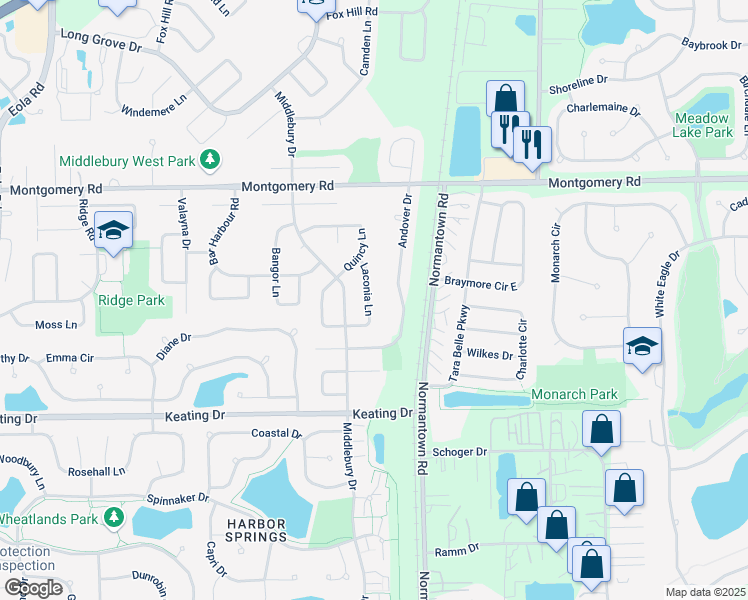 map of restaurants, bars, coffee shops, grocery stores, and more near 3124 Laconia Ln in Aurora