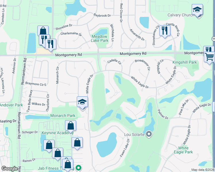 map of restaurants, bars, coffee shops, grocery stores, and more near 1485 Aberdeen Court in Naperville