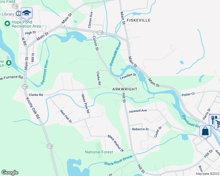 map of restaurants, bars, coffee shops, grocery stores, and more near 107 Clarke Road in Coventry