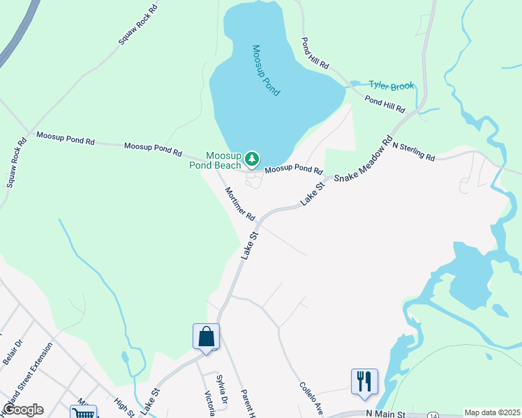 map of restaurants, bars, coffee shops, grocery stores, and more near 2 Mortimer Road in Plainfield