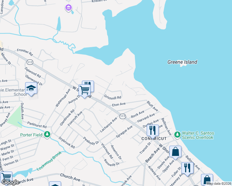 map of restaurants, bars, coffee shops, grocery stores, and more near 48 Lockhaven Road in Warwick
