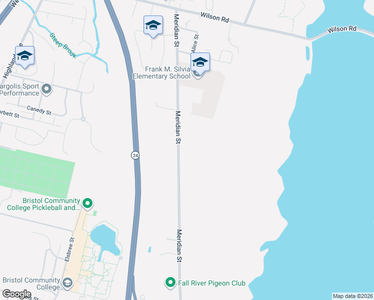 map of restaurants, bars, coffee shops, grocery stores, and more near 81 Pond Hill Drive in Fall River