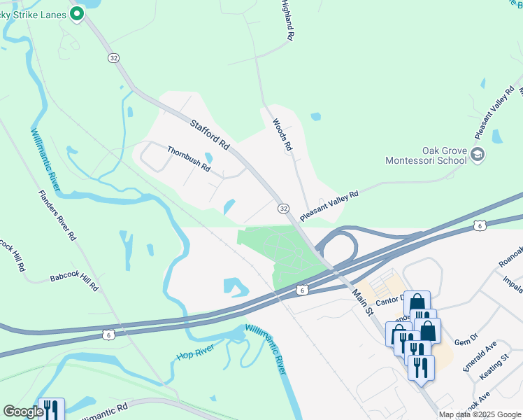 map of restaurants, bars, coffee shops, grocery stores, and more near 17 Buckingham Road in Mansfield