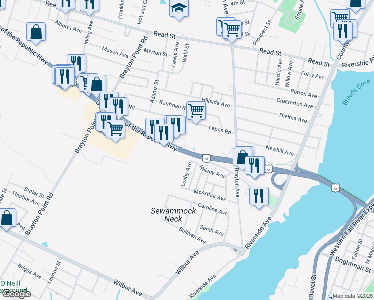 map of restaurants, bars, coffee shops, grocery stores, and more near 508 Grand Army of the Republic Highway in Somerset