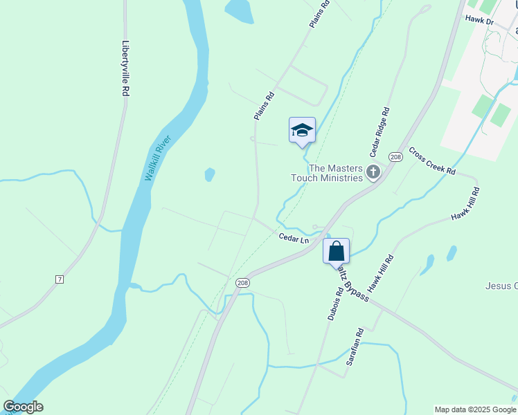 map of restaurants, bars, coffee shops, grocery stores, and more near 160 Plains Road in New Paltz