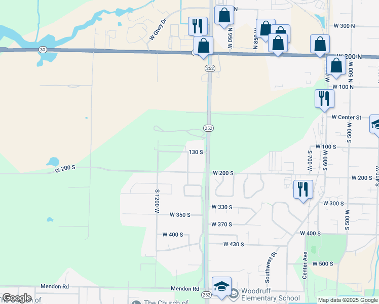 map of restaurants, bars, coffee shops, grocery stores, and more near 1057 Southwest Street in Logan