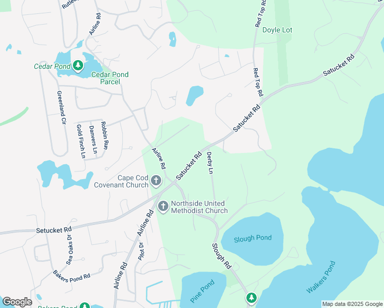 map of restaurants, bars, coffee shops, grocery stores, and more near 151 Satucket Road in Brewster