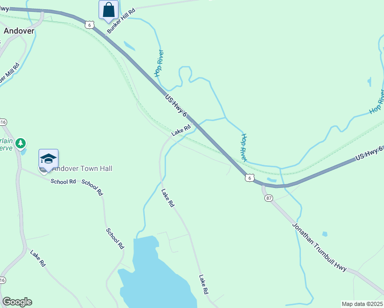 map of restaurants, bars, coffee shops, grocery stores, and more near 83 Merritt Valley Road in Andover