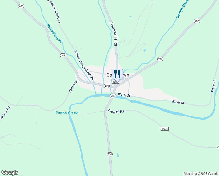 map of restaurants, bars, coffee shops, grocery stores, and more near in Camptown