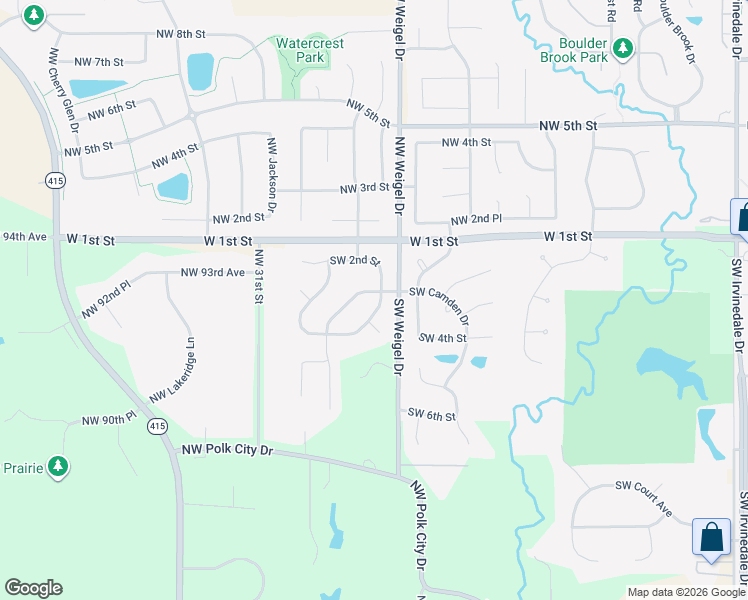 map of restaurants, bars, coffee shops, grocery stores, and more near 204 Southwest Oakmont Drive in Ankeny