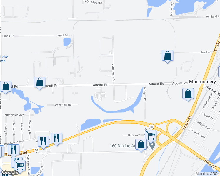 map of restaurants, bars, coffee shops, grocery stores, and more near 1851 Aucutt Rd in Montgomery