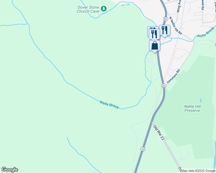 map of restaurants, bars, coffee shops, grocery stores, and more near 22 Oniontown Rd in Dover Plains