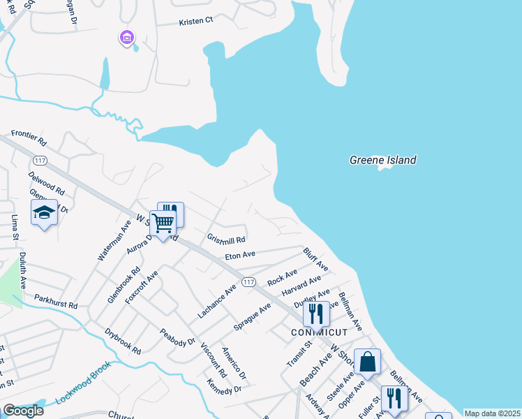 map of restaurants, bars, coffee shops, grocery stores, and more near 16 Highland Road in Warwick