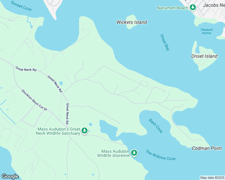 map of restaurants, bars, coffee shops, grocery stores, and more near 2 Checkerberry Lane in Wareham
