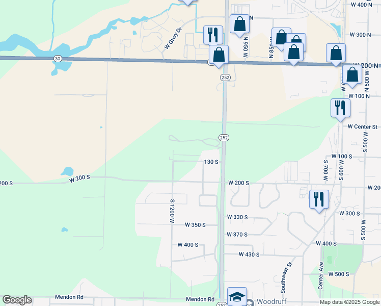 map of restaurants, bars, coffee shops, grocery stores, and more near 1135 130 South in Logan