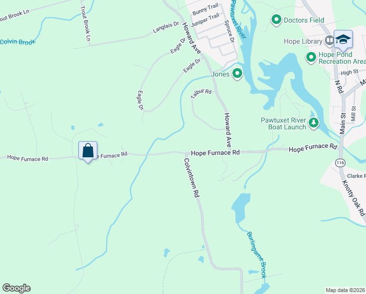 map of restaurants, bars, coffee shops, grocery stores, and more near 167 Hope Furnace Rd in Scituate