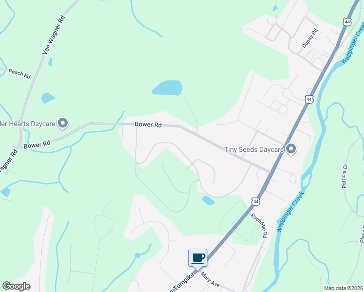 map of restaurants, bars, coffee shops, grocery stores, and more near 112 Stratford Drive in Poughkeepsie