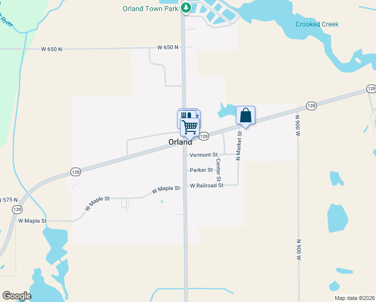 map of restaurants, bars, coffee shops, grocery stores, and more near in Orland