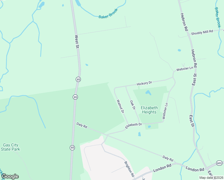 map of restaurants, bars, coffee shops, grocery stores, and more near 57 Walnut Drive in Hebron