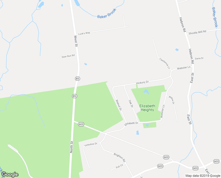 map of restaurants, bars, coffee shops, grocery stores, and more near 57 Walnut Drive in Hebron
