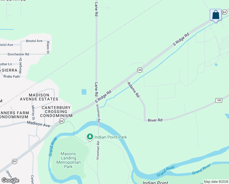 map of restaurants, bars, coffee shops, grocery stores, and more near 2850 South Ridge Road in Perry