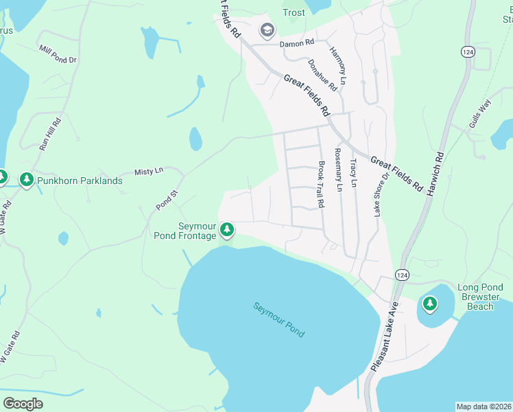 map of restaurants, bars, coffee shops, grocery stores, and more near 22 Walker Road in Brewster