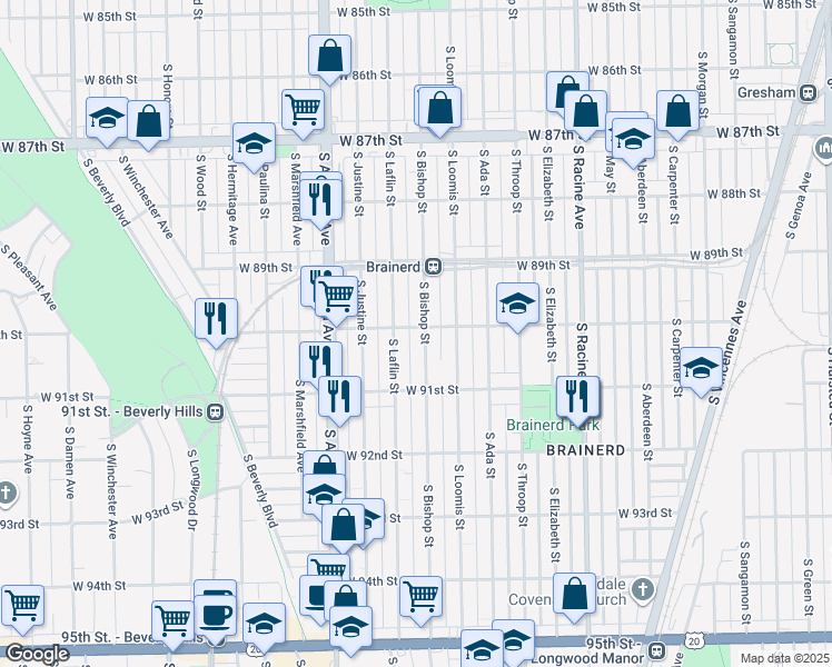 map of restaurants, bars, coffee shops, grocery stores, and more near in Chicago