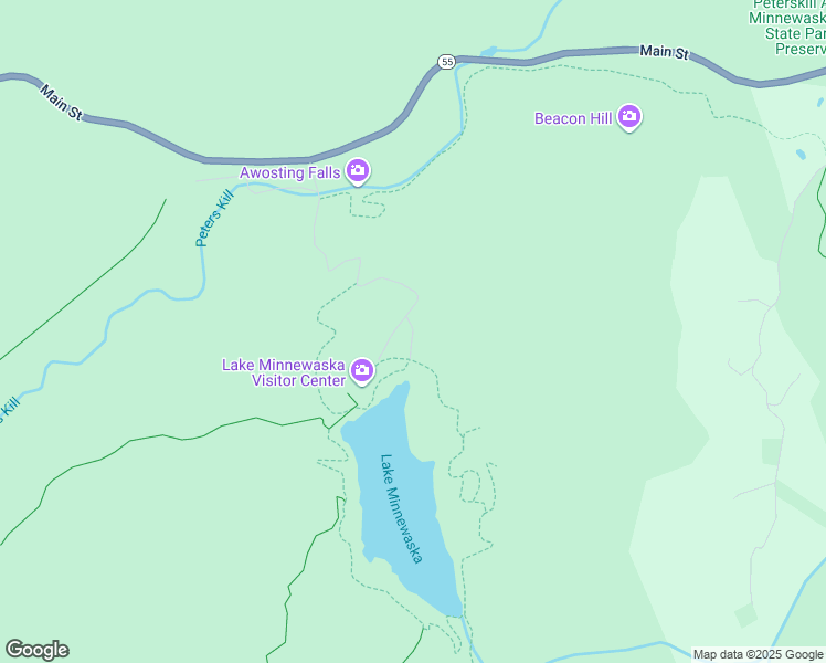 map of restaurants, bars, coffee shops, grocery stores, and more near Route 44-55 in Gardiner
