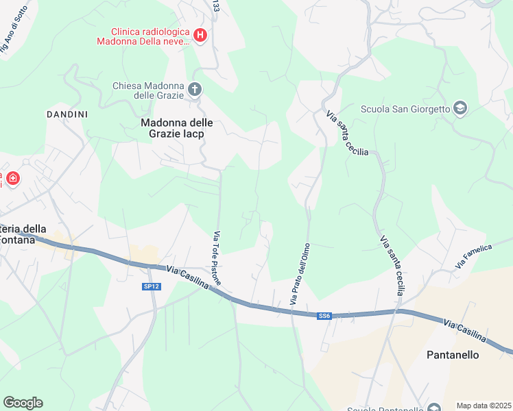 map of restaurants, bars, coffee shops, grocery stores, and more near 12 Via Filonarda in Provincia di Frosinone