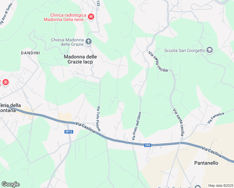map of restaurants, bars, coffee shops, grocery stores, and more near 12 Via Filonarda in Provincia di Frosinone