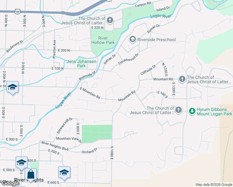 map of restaurants, bars, coffee shops, grocery stores, and more near 74 Canterbury Circle in Logan