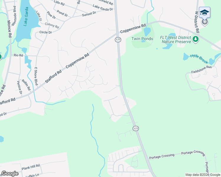 map of restaurants, bars, coffee shops, grocery stores, and more near 2 Nauset Lane in Farmington