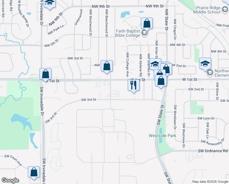 map of restaurants, bars, coffee shops, grocery stores, and more near 209 Southwest Linden Street in Ankeny