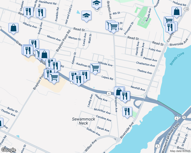 map of restaurants, bars, coffee shops, grocery stores, and more near 177 Lepes Road in Somerset