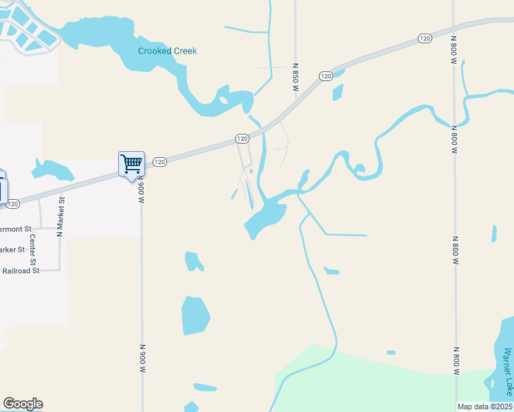 map of restaurants, bars, coffee shops, grocery stores, and more near 6100 North 870 West in Orland