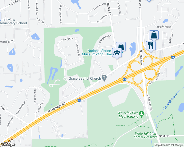 map of restaurants, bars, coffee shops, grocery stores, and more near 8542 Thistlewood Court in Darien