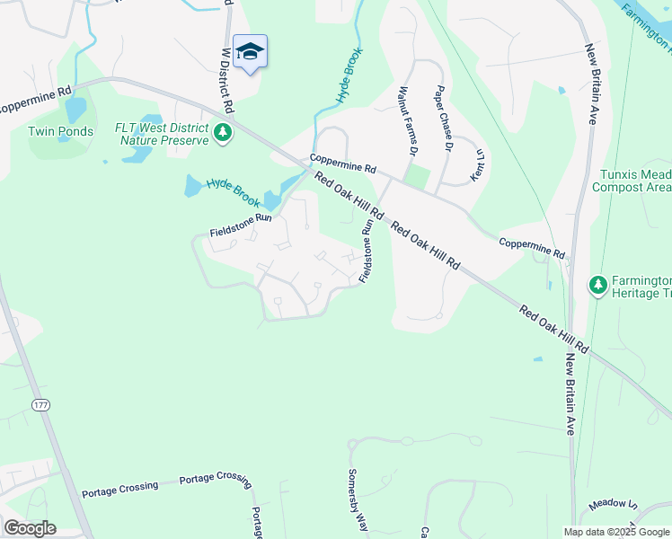 map of restaurants, bars, coffee shops, grocery stores, and more near 23 Locust Ln in Farmington
