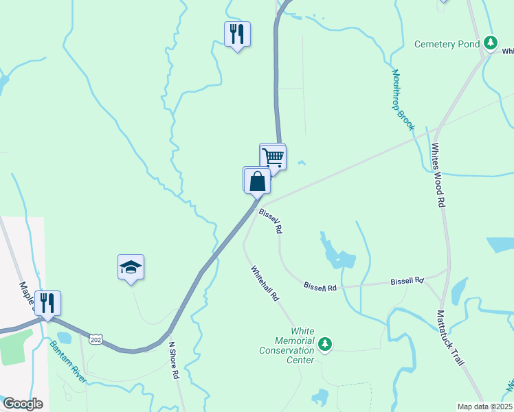 map of restaurants, bars, coffee shops, grocery stores, and more near 499 Bantam Road in Litchfield